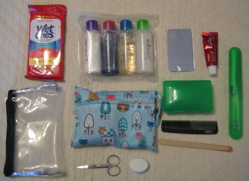 Packed toiletries